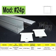 Profilo in Alluminio c/Alette da 1 e 2 metri per Strisce Led fino a 32mm con proiezione VERTICALE mod: 24p