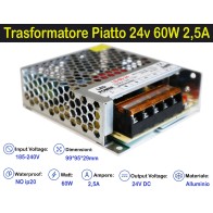 Trasformatore Piatto 24v 60w 2a per Strisce, Strip Led Adattatore, Alimentatore Stabilizzato