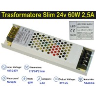 Trasformatore Slim 24v 60w 2a per Strisce, Strip Led Adattatore, Alimentatore Stabilizzato