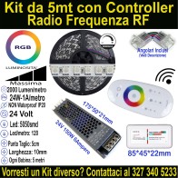 Kit 5m Striscia LED RGB Massima Luminosità 24V 24W/m | IP20 10mm Mod:68
