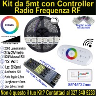 Kit 5m Striscia LED RGB Massima Luminosità 12V 24W/m | IP20 10mm Mod:50-10