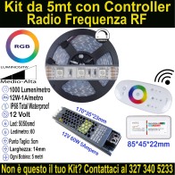 Kit 5m Striscia LED RGB Alta Luminosità 12V 12W/m | IP68 14mm Mod:94