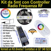 Kit 5m Striscia LED RGB+Bianco Freddo 24V 12W/m | IP20 12mm Mod:80